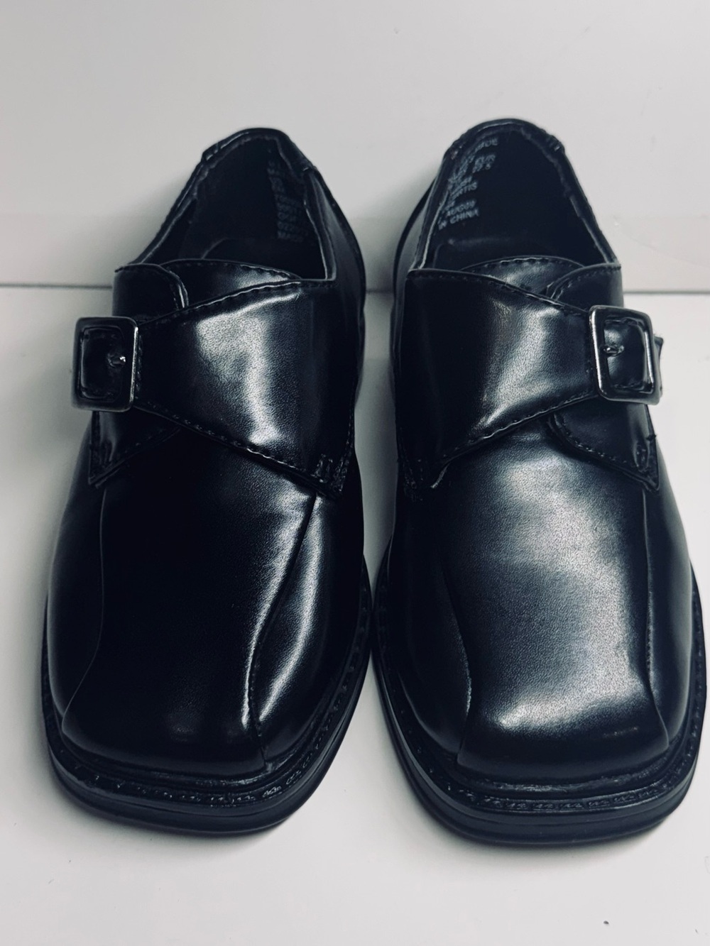 TKS Boys Black Monk Strap Dress Shoes, Size US 6M / Curtis Style Slip-On Loafers